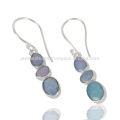 Les dernières bijoux en gros Deign Wholesale Doublet Opal Gemstone 925 Sterling Sliver Dangle Earring